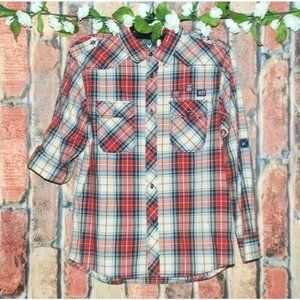 Company 81 Men's Plaid Shirt Size XL Long Roll Tab Sleeves Button Up (01)